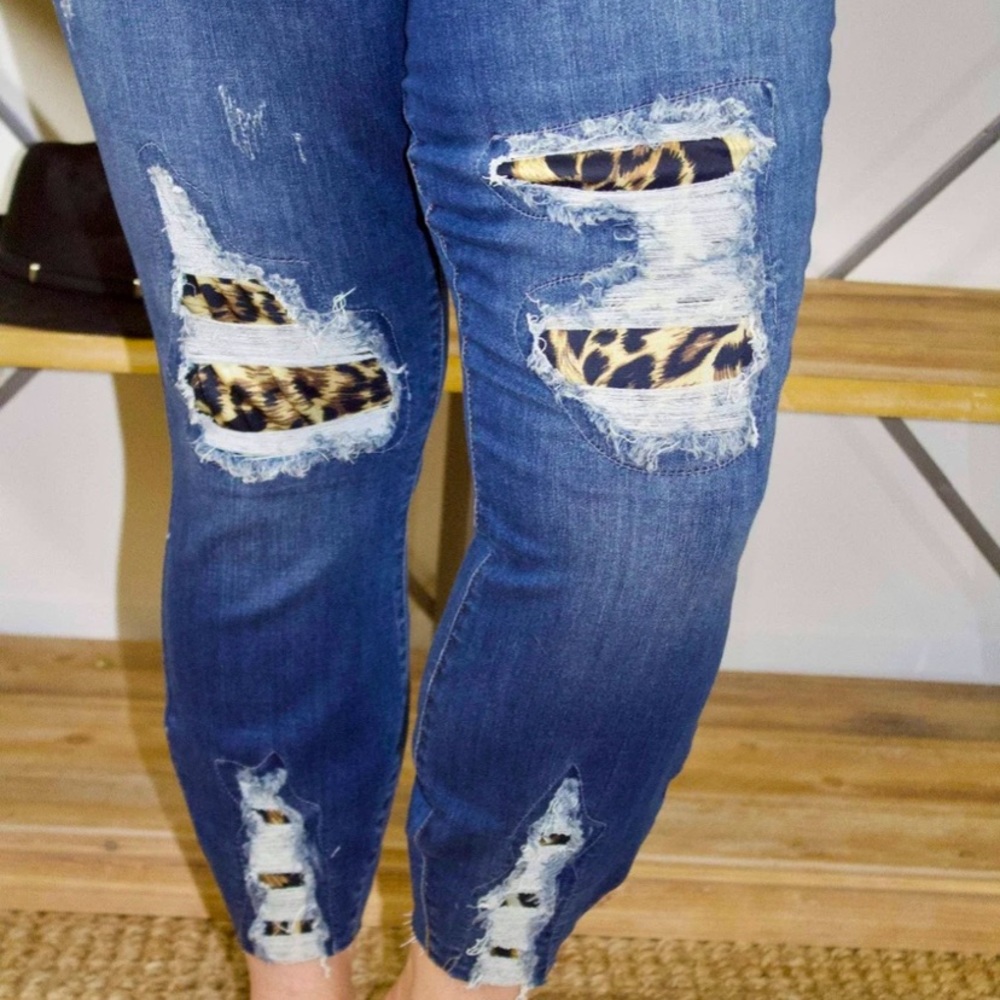 Judy Blue Leopard Patch High Rise Skinny